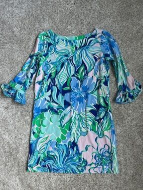 Lilly Pulitzer Multicolor Swirl Shift Dress — Blue, Green & Pink